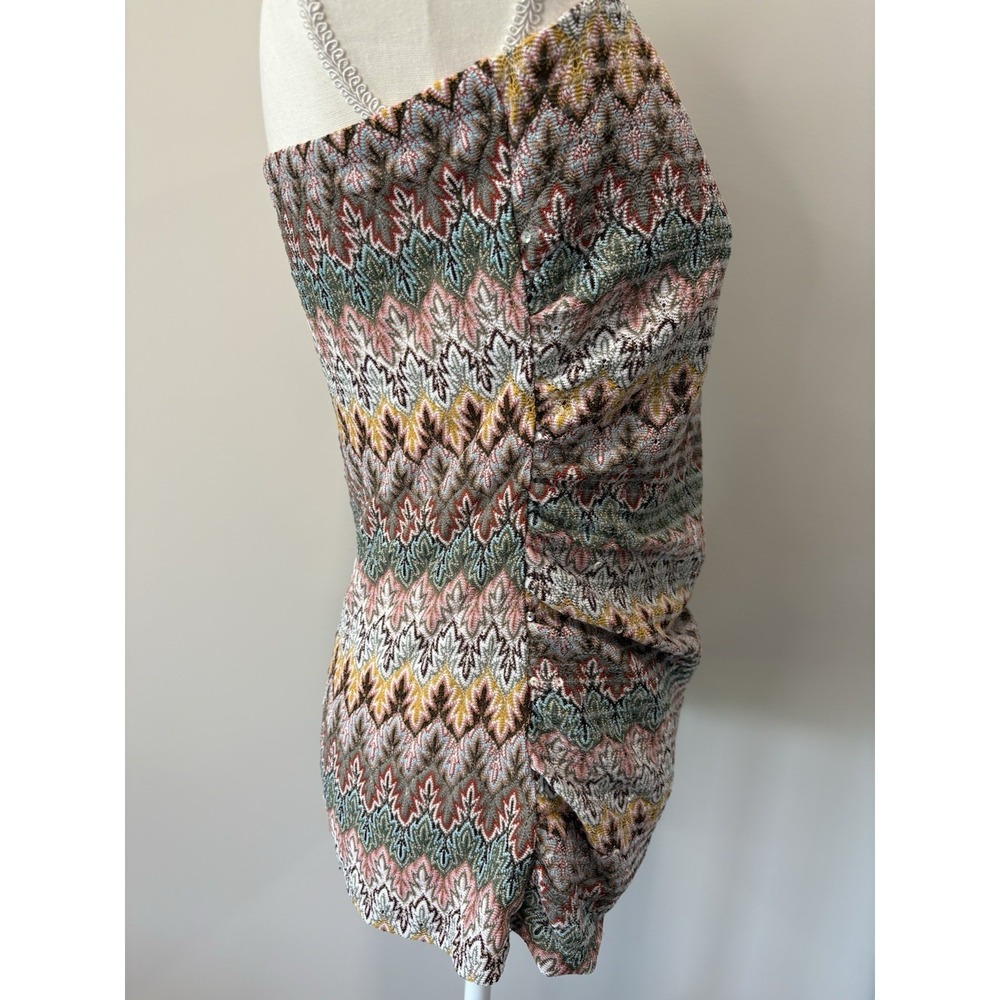 EXPRESS Women's Zig Zag Sequins Multi Color Tube Strapless Top Size Medium - Picture 4 of 8